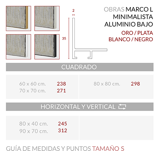 Medidas Marco Minimalista L bajo S